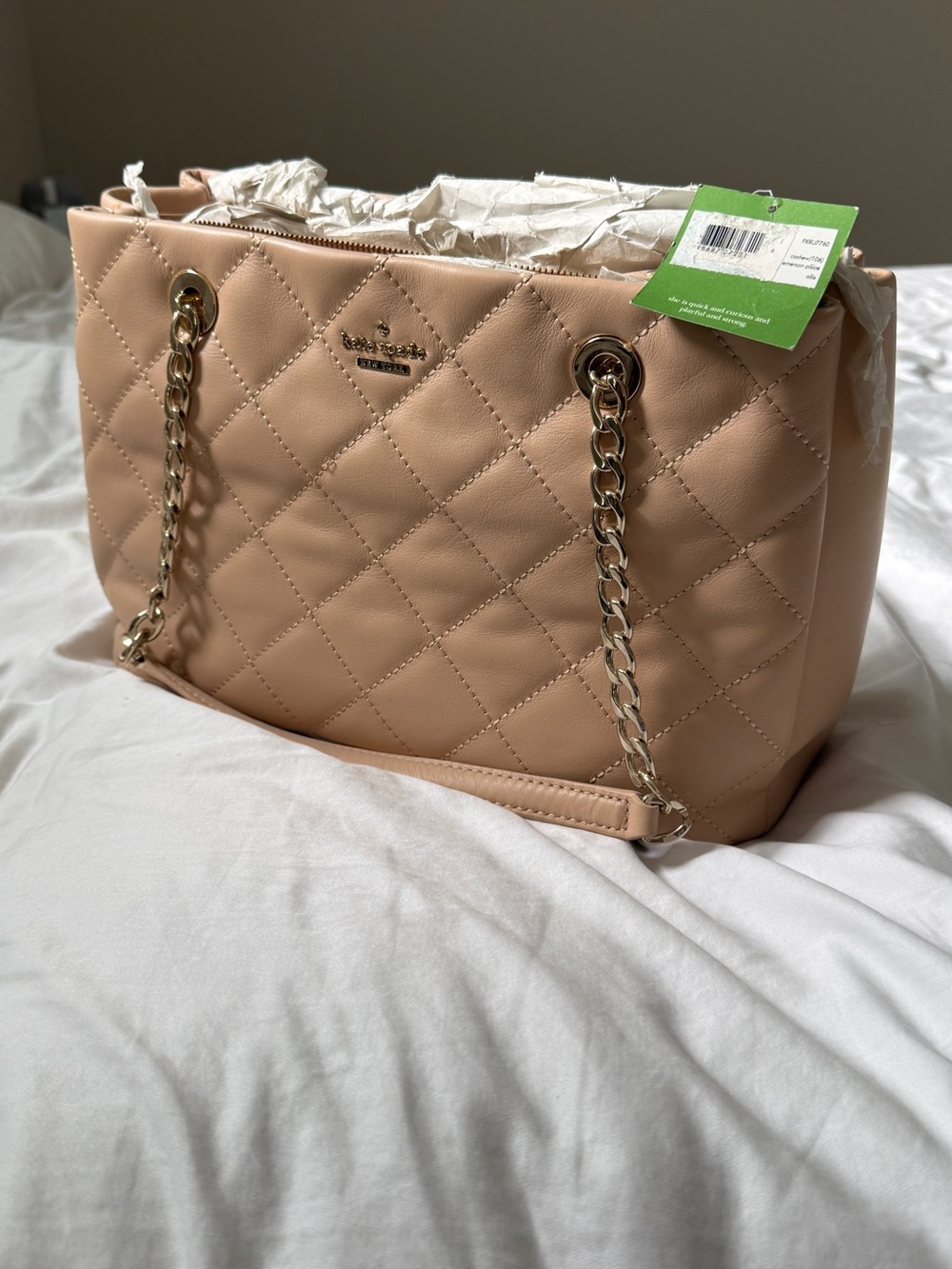 kate spade Quilted Chain-Handle Shoulder Bag - nude - never used NWT